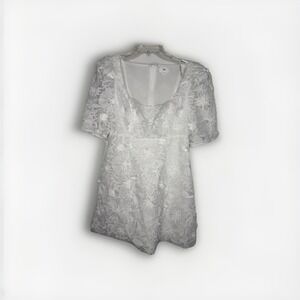 LPA Revolve White 3D Floral Tersa Mini Dress Size M NWOT Party Bridal